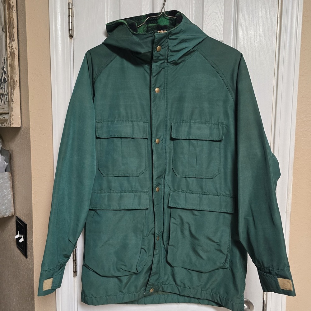 Vintage LL Bean Baxter State Mountain Hooded Field Jacket Lined Parka Mens M